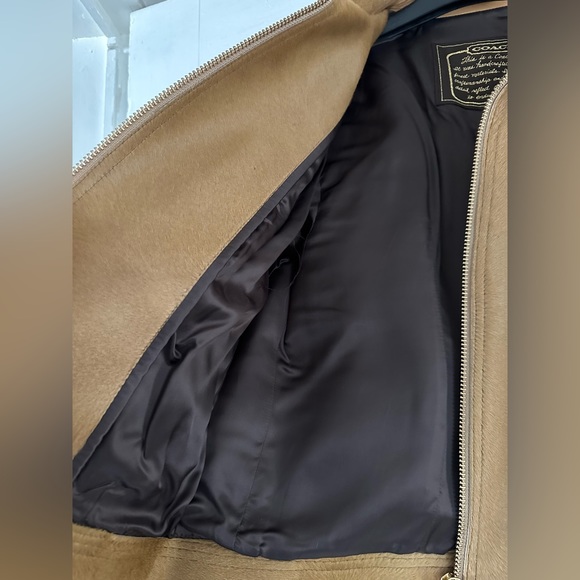 Coach Hair Calf Jacket size 8 Camel color - Picture 5 of 7